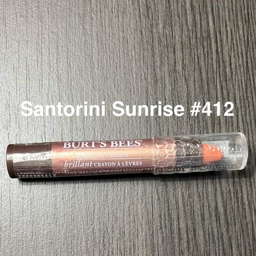 2/$12 💥 NEW (Santorini Sunrise) Burt's Bees Gloss Lip Crayon (1198)